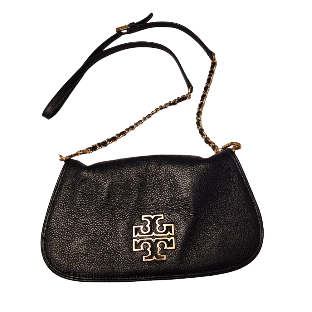 Tory Burch Britten Navy Blue Leather Crossbody Bag